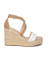 SANDALI NEROGIARDINI DONNA T.GIOVE BIANCO NAPPA PANDORA CORDA  PU.LINDE E307642D/707