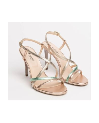 SANDALO CON TACCO NEROGIARDINI T.ZEUS LAME COL.PLA E218404DE/614