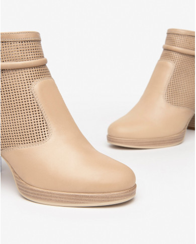 TRONCHETTO NEROGIARDINI DONNA PELLE COLORE CHAMPAGNE TACCO 7,5CM E409730D/439