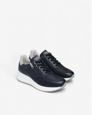 SNEAKERS NEROGIARDINI DONNA PELLE BLU ZIP E409840D/200