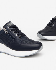 SNEAKERS NEROGIARDINI DONNA PELLE BLU ZIP E409840D/200