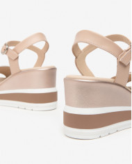 SANDALO CON ZEPPA NEROGIARDINI DONNA LOIRA BIANCO ARMENIA CIPRIA POLI.USSITA E410530D/707