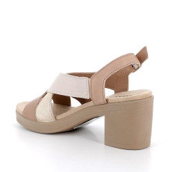 SANDALO CON TACCO IGI&CO CAP.TAM/VIT.LAM CORDA/PLATINO TACCO 6,8CM 7674111