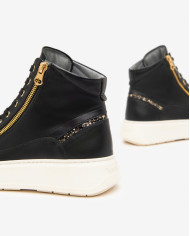 SNEAKERS ALTA NEROGIARDINI DONNA GUANTO NERO T.GLITTER  GONZAGA  I411601D/100