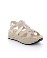SANDALO CON ZEPPA IGI&CO DONNA PELLE NAPPA CHAMPAGNE 5678944