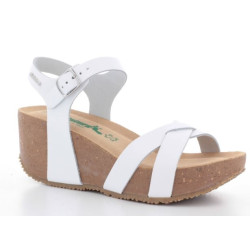 BIONATURA SANDALO CON ZEPPA DONNA 24 FREGENE IMB. BY CAST BIANCO