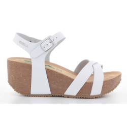 BIONATURA SANDALO CON ZEPPA DONNA 24 FREGENE IMB. BY CAST BIANCO