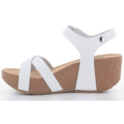 BIONATURA SANDALO CON ZEPPA DONNA 24 FREGENE IMB. BY CAST BIANCO
