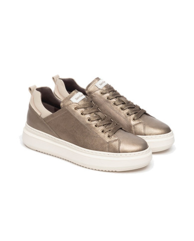 SNEAKERS NEROGIARDINI DONNA IN PELLE BROWN SAUVAGE IVORY BEIGE I317050D/322
