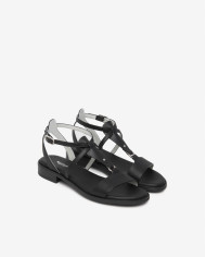 SANDALO CON TACCO NEROGIARDINI DONNA TAMIGI NERO TR BEVAGNA 592 NERO E615895D/100