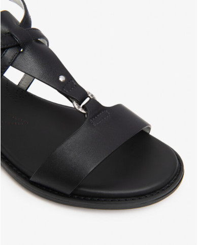 SANDALO CON TACCO NEROGIARDINI DONNA TAMIGI NERO TR BEVAGNA 592 NERO E615895D/100