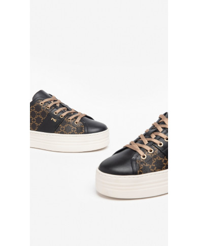 SNEAKERS NEROGIARDINI DONNA IN PELLE NERO/T.GIOVE/T.MORO I308421D/100