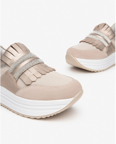 SNEAKERS NEROGIARDINI DONNA PELLE TELA FEMME E409815D/677P