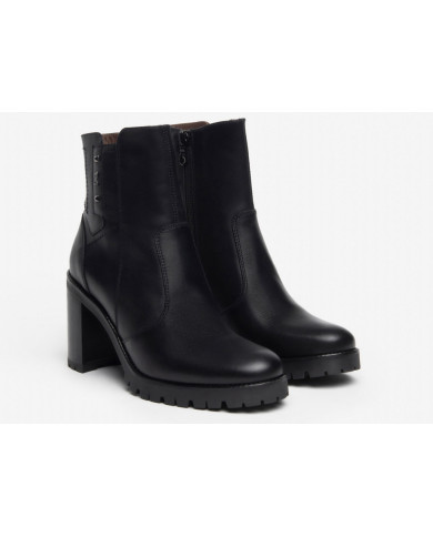 TRONCHETTI  NEROGIARDINI DONNA IN PELLE NERO ZIP TACCO 9CM I308981D/100