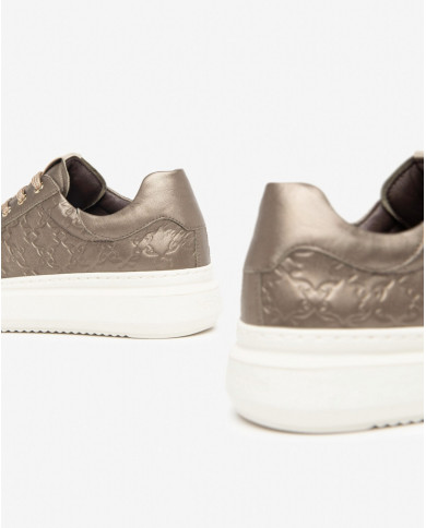 SNEAKERS NEROGIARDINI DONNA BAGOYA BROWN BAGOYA BROWN T.BRILL PLATINO PU.RIOLA  I411591D/322