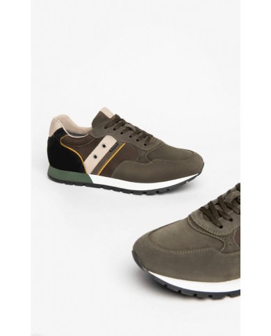 SNEAKERS NEROGIARDINI UOMO CAMOSCIO COLORADO BOSCO TOMAIA DALLAS OLIVA SAUVAGE IVORY I202520U/503