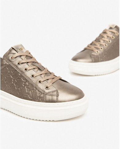 SNEAKERS NEROGIARDINI DONNA BAGOYA BROWN BAGOYA BROWN T.BRILL PLATINO PU.RIOLA  I411591D/322