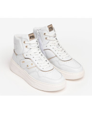 SNEAKERS NEROGIARDINI DONNA VELVET BIANCO T.BRILL PLATINO E306560D/707