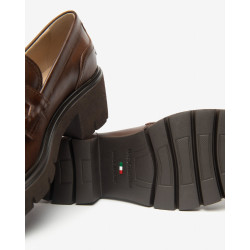 MOCASSINO NEROGIARDINI DONNA DELAVATO BEIGE EVA URBANA MARRONE TACCO 6CM I513981D/412