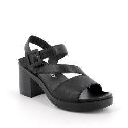 SANDALO CON TACCO IGI&CO DONNA CAPRA TAMPONATA NERO TACCO 6,8CM 7674200