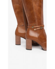 STIVALI CON TACCO NEROGIARDINI DONNA IN PELLE COLORE CUOIO TACCO 7,5CM I308880D/400