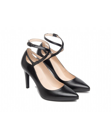 DECOLLETE' NEROGIARDINI DONNA IN PELLE NERO I308611DE/100