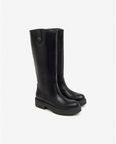 STIVALI NEROGIARDINI DONNA IN PELLE GUANTO NERO TR PULA I411986D/100