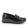 MOCASSINI CON ZEPPA IGI&CO DONNA IN PELLE NERO LAMINATO 6653044