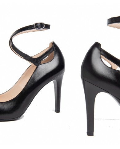 DECOLLETE' NEROGIARDINI DONNA IN PELLE NERO I308611DE/100