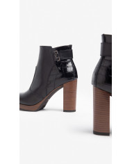 TRONCHETTI NEROGIARDINI DONNA IN PELLE PELLE 9,5CM I308262D/100