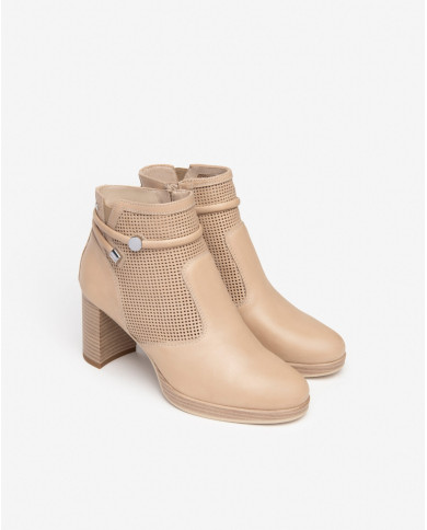 TRONCHETTO NEROGIARDINI DONNA PELLE COLORE CHAMPAGNE TACCO 7,5CM E409730D/439