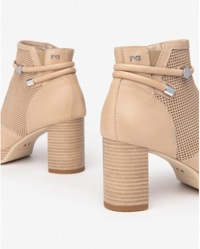 TRONCHETTO NEROGIARDINI DONNA PELLE COLORE CHAMPAGNE TACCO 7,5CM E409730D/439