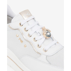 SNEAKERS NEROGIARDINI DONNA SKIPPER BIANCO SKIPPER BIANCO NAPPA LUX CELESTE 21 T.BRILL E615202D/707