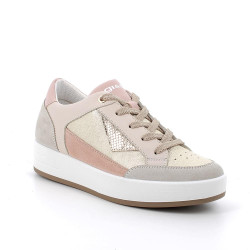 SNEAKERS IGI&CO DONNA PELLE/TESSUTO LAMINATO PLATINO BEIGE