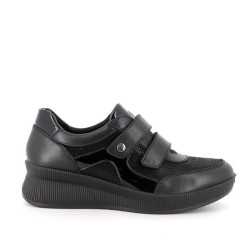 SNEAKERS ENVAL SOFT DONNA NERO LAMINATO BIVELCRO 6778400