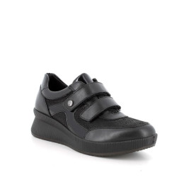 SNEAKERS ENVAL SOFT DONNA NERO LAMINATO BIVELCRO 6778400