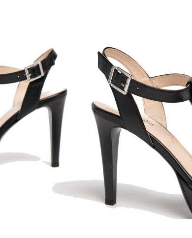 SANDALI CON TACCO NEROGIARDINI DONNA NAPPA PANDORA NERO TPU CASERTA DAMA NERO TACCO 10CM E307230DE/100