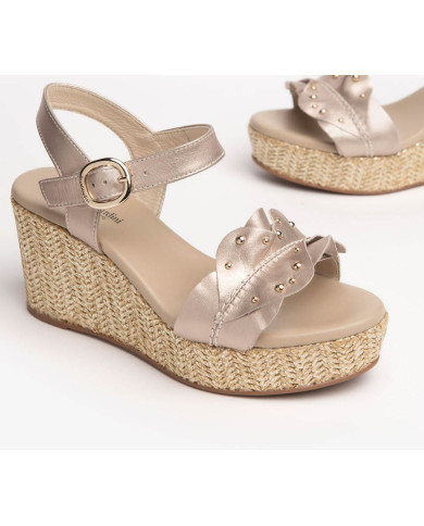 SANDALO CON ZEPPA NEROGIARDINI DONNA OXIGEN ROSA ANTICO E218721D/671