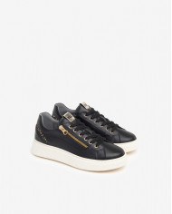 SNEAKERS NEROGIARDINI DONNA GUANTO NERO T.GLITTER BRILL PLATINO I411600D/100