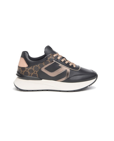 SNEAKERS NEROGIARDINI DONNA IN CAMOSCIO E PELLE NERO I308350D/100
