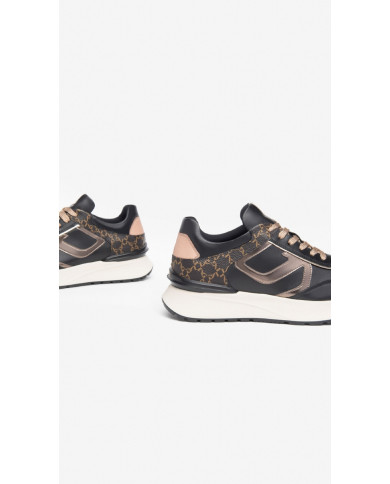 SNEAKERS NEROGIARDINI DONNA IN CAMOSCIO E PELLE NERO I308350D/100