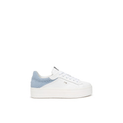 SNEAKERS NEROGIARDINI DONNA CILE BIANCO VELOUR FIORDALISO ETOILE ARGENTO PU.MONOD.CAPRAI E615300D/707