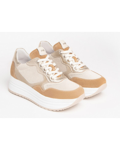 SNEAKERS NEROGIARDINI DONNA VELOUR AMBRA 543 VELOUR YOGURT SAUVAGE IVORY E306375D/424