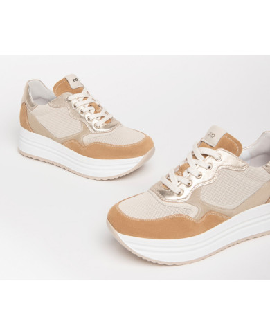 SNEAKERS NEROGIARDINI DONNA VELOUR AMBRA 543 VELOUR YOGURT SAUVAGE IVORY E306375D/424