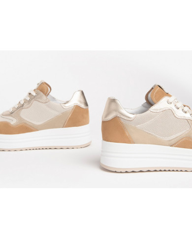 SNEAKERS NEROGIARDINI DONNA VELOUR AMBRA 543 VELOUR YOGURT SAUVAGE IVORY E306375D/424