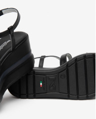 SANDALO CON ZEPPA NEROGIARDINI DONNA TAMIGI NERO PU.ALICANTE E615953D/100