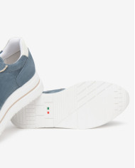 SNEAKERS NEROGIARDINI DONNA VELOUR AVIO VELVET OSSO T.BRILL PLATINO  TR CORVARA E615200D/203