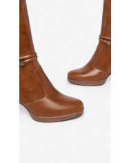 STIVALI CON TACCO NEROGIARDINI DONNA IN PELLE COLORE CUOIO TACCO 7,5CM I308880D/400