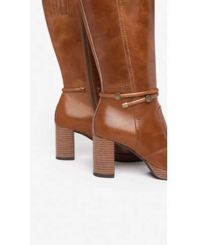 STIVALI CON TACCO NEROGIARDINI DONNA IN PELLE COLORE CUOIO TACCO 7,5CM I308880D/400