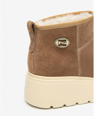 STIVALETTO NEROGIARDINI DONNA VELOUR MOU EVA GORGA PANNA  I514905D/442